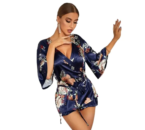 For Dreams Desenli Saten Kimono Sabahlık 8330 - Görsel 2